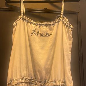 Desigual denim chambray jumpsuit.  Super comfy.  Wide legs.  Elastic waist.